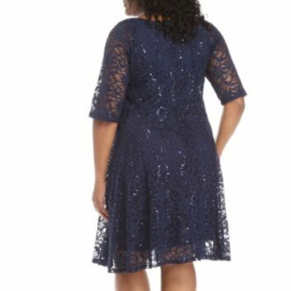 Chris Mclaughlin Plus Size Sequin Lace Fit And Fl… - image 2